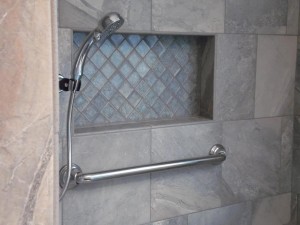 Adding a niche to your shower is a convenient way to store your soap and showering items.