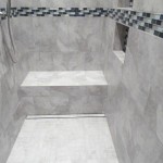 Linear Drain Shower with bench and niches in Harrisburg, Pa