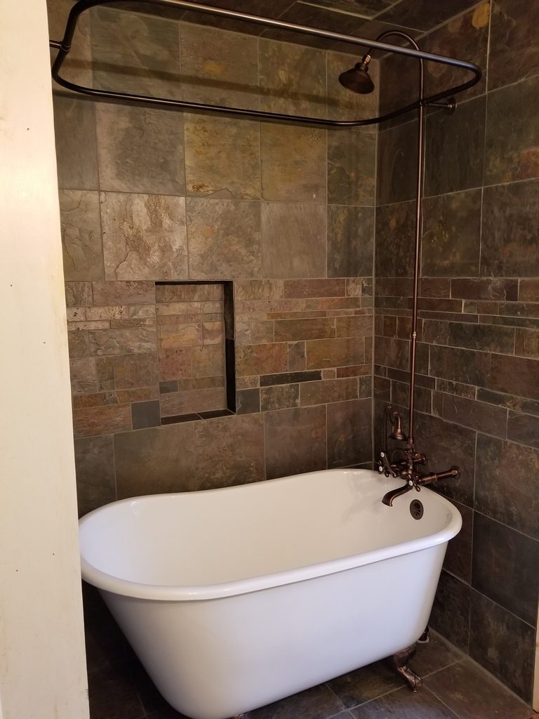 Clawfoot shop tub installation