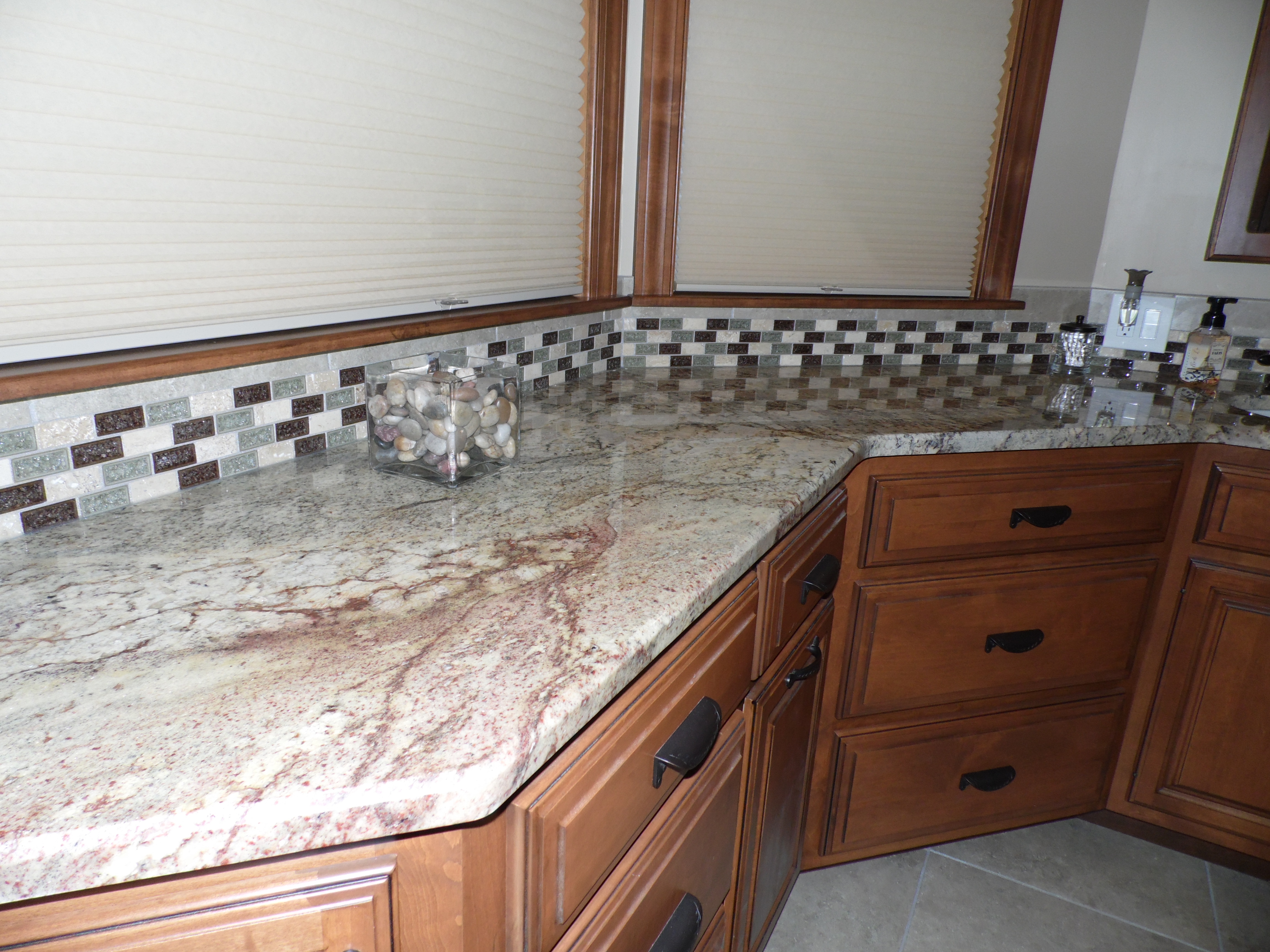 Custom Tiled Shower With Pebble Floor Harrisburg Pa